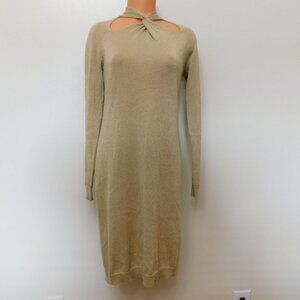 A96 Michael Kors Twist-neck Metallic Sweaterdress